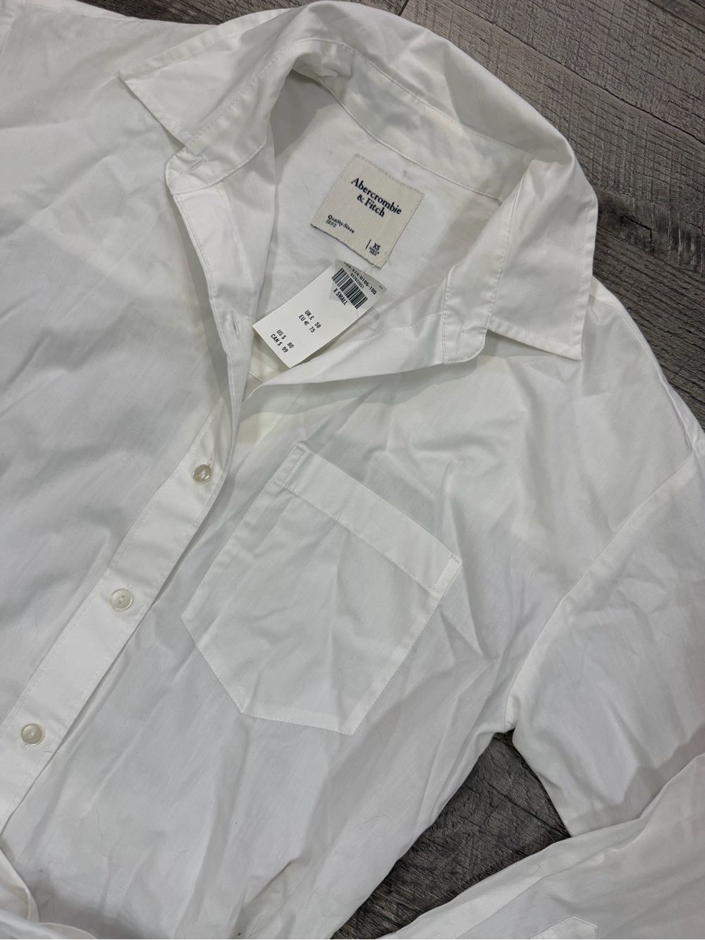 Small NWT Abercrombie & Fitch White Tie-Waist Button Shirt Dress - Picture 4 of 5